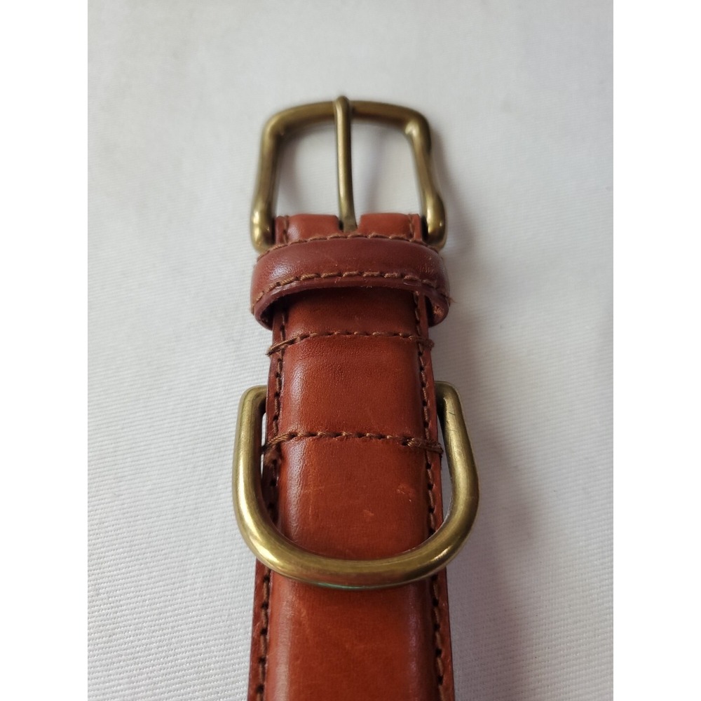 Campaign Est 1879 Genuine Leather Belt Brown Brass Color Hardware Men Sz Small‎